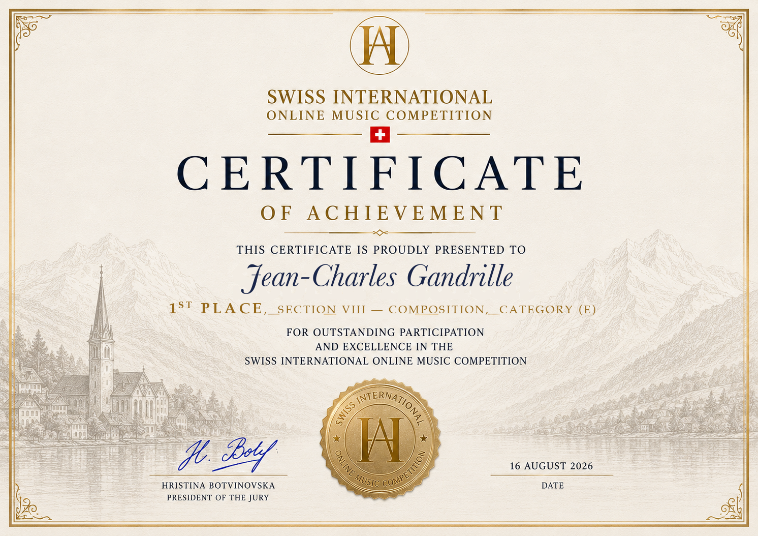 SWISS INTERNATIONAL ONLINE MUSIC COMPETITION